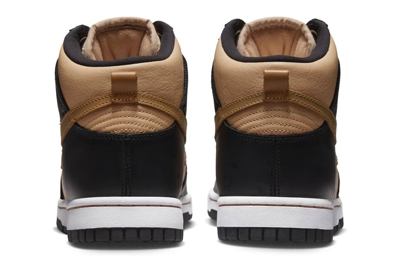 Nike Dunk High LXX Arrives in "Black Flax" release info DX0346-001 high tops sneakers swoosh leather