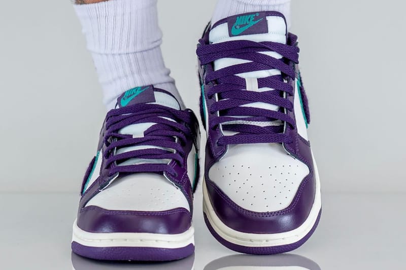 nike dunk chenille swoosh purple