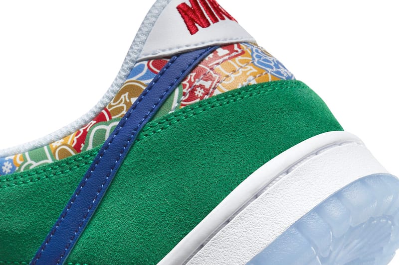 red and grey dunk low