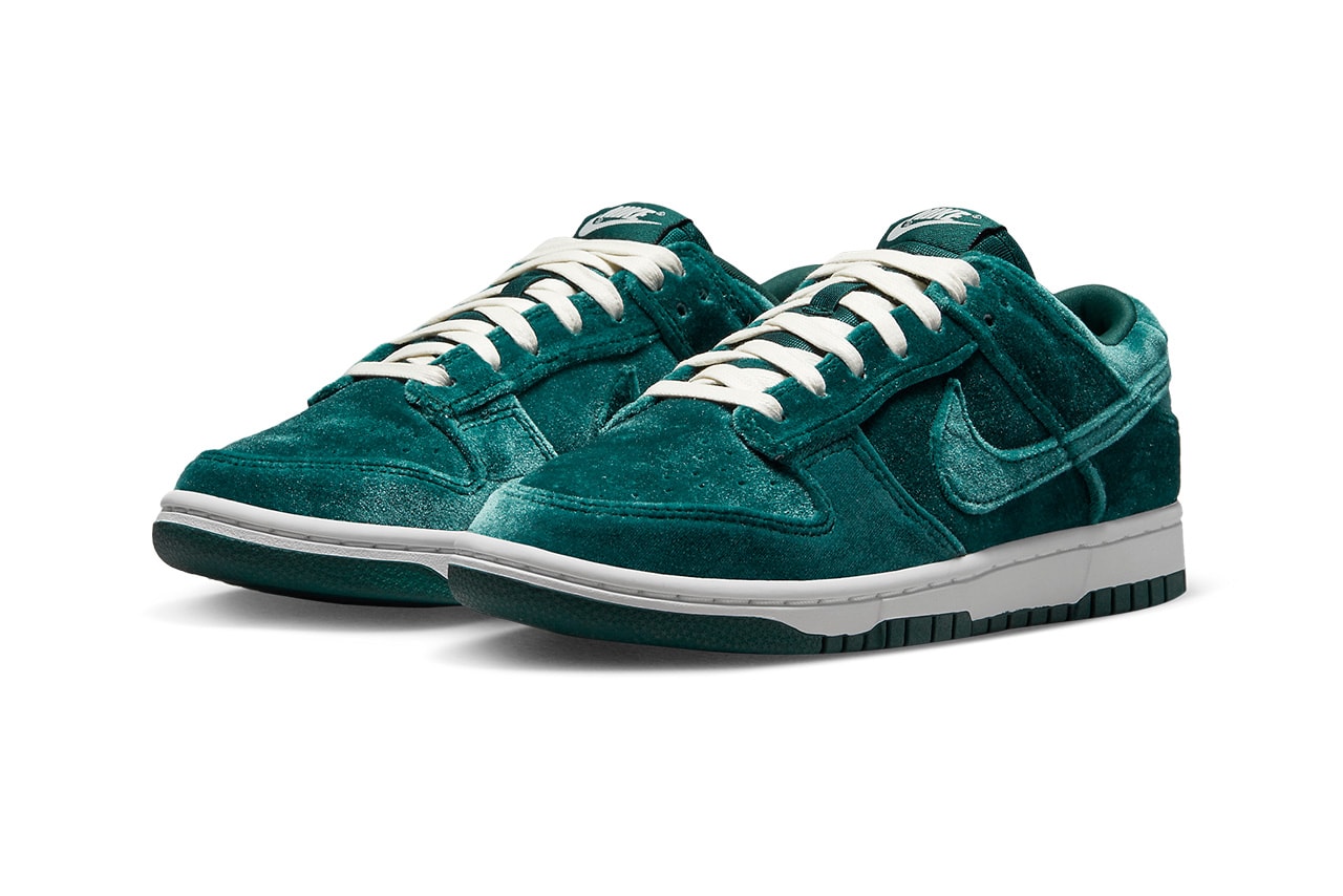 nike dunk low green velvet DZ5224 300 release date info store list buying guide photos price 