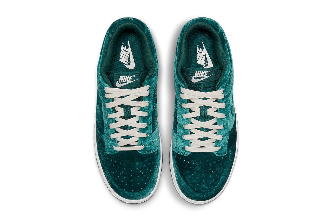 nike dunk low green velvet DZ5224 300 release date info store list buying guide photos price 