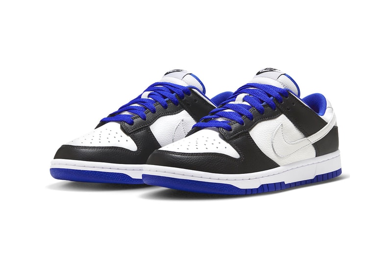 Nike Dunk Low Arrives in New White, Black and Blue Colorway FD9064-110 swoosh jordan shoes sneakers