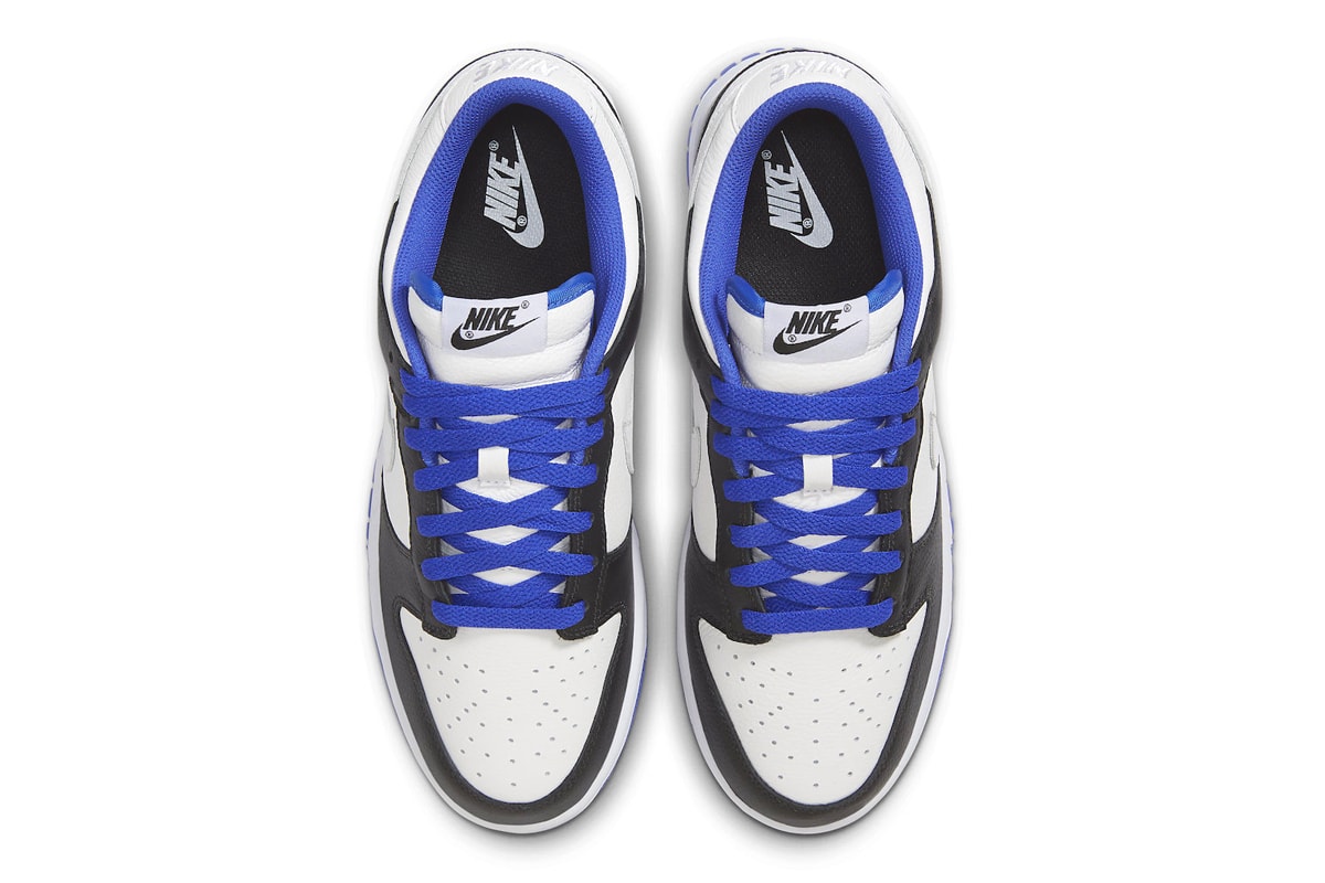 Nike Dunk Low Arrives in New White, Black and Blue Colorway FD9064-110 swoosh jordan shoes sneakers