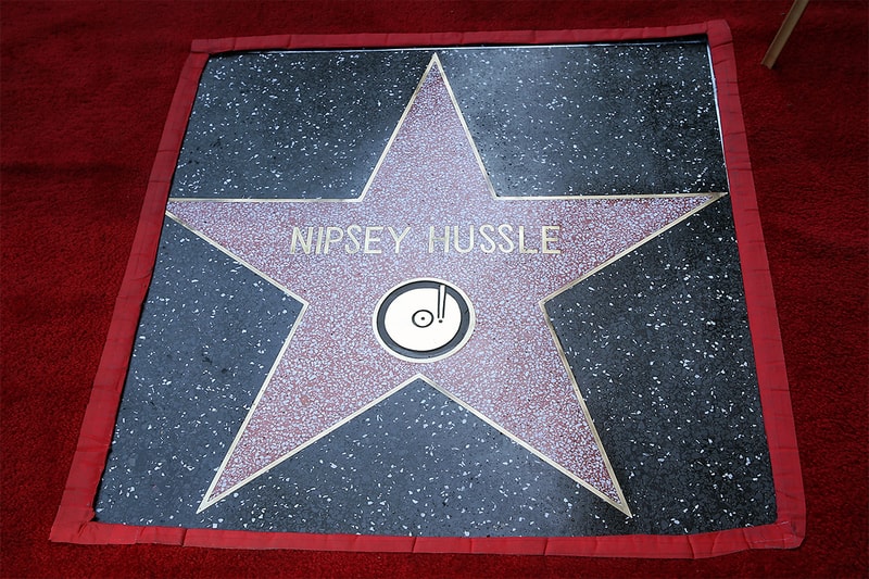 Nipsey Hussle Receives Hollywood Walk of Fame Star in Los Angeles rapper compton russell westbrook isaiah thomas asghedom dawit kross ermias margarete boutte samantah smith emani asgehdom california