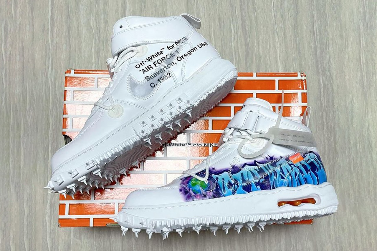 Off-White™ x Nike Air Force 1 Mid Graffiti Detailed Look