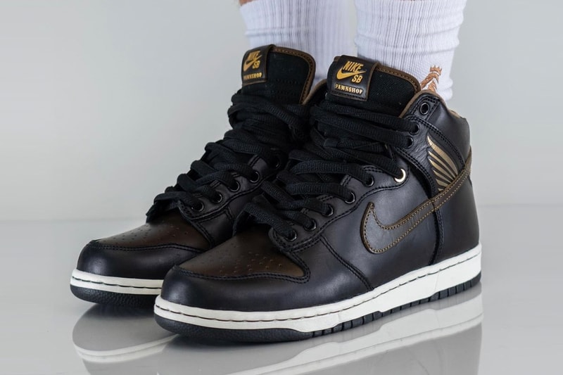Take an On-Feet Look at the Pawnshop x Nike SB Dunk High FJ0445-001 release info donovan piscopo 