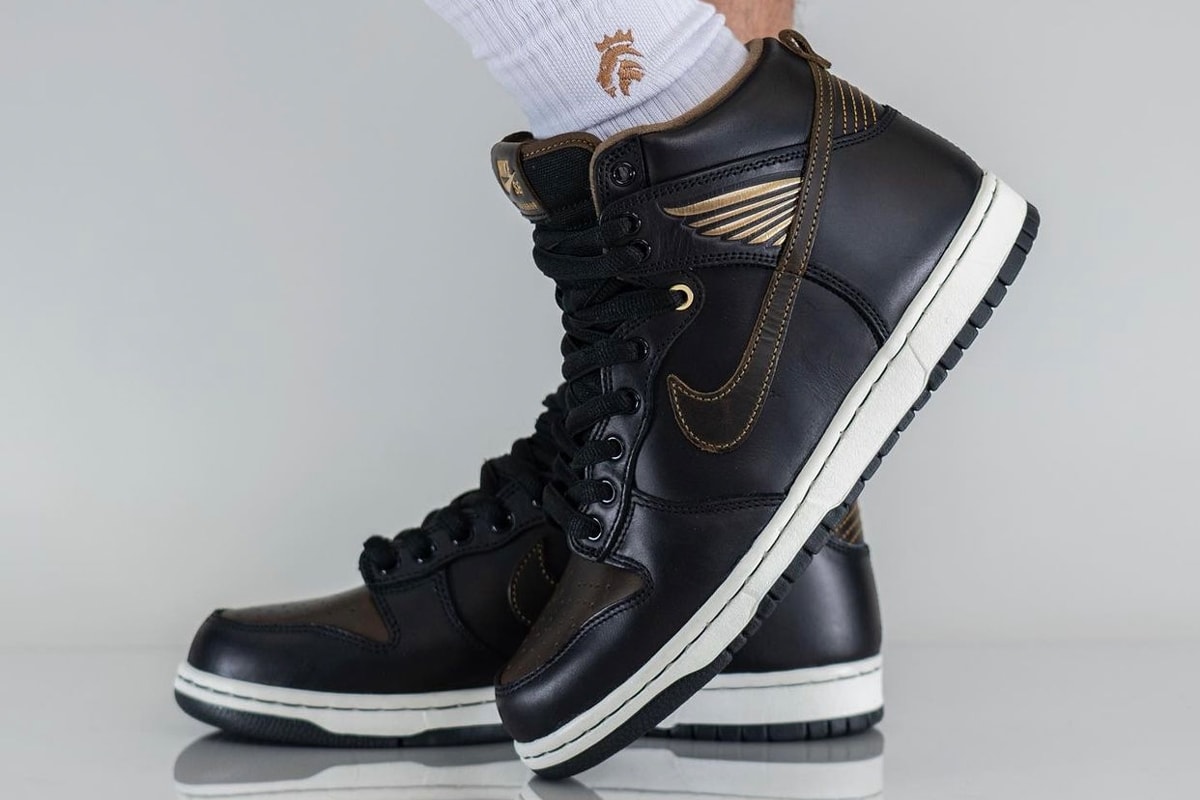 Take an On-Feet Look at the Pawnshop x Nike SB Dunk High FJ0445-001 release info donovan piscopo 