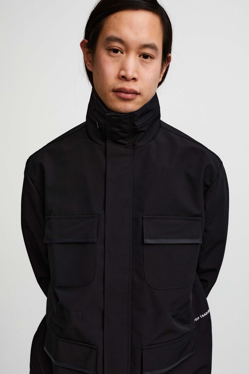 Pop Trading Company Debuts AW22 Collection tshirts jackets vests long sleeves pants hats white blue yellow orange grey black tan