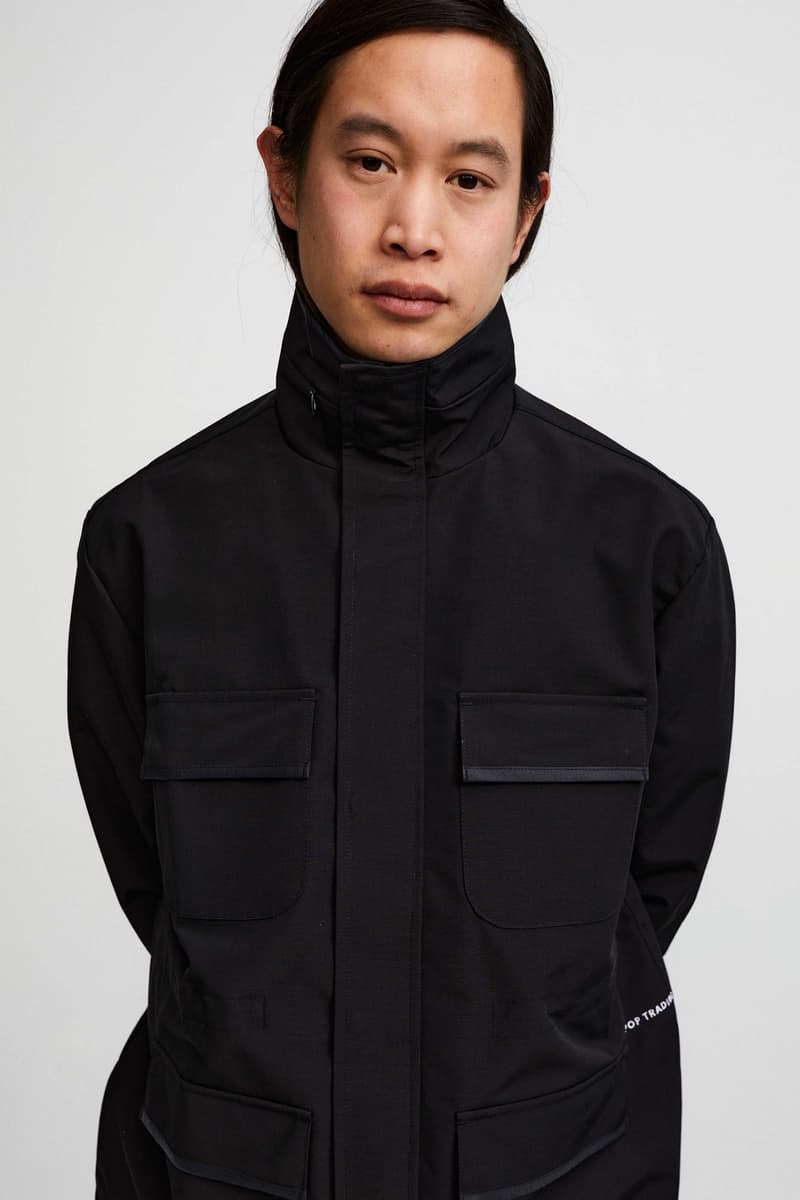 Pop Trading Company Debuts AW22 Collection tshirts jackets vests long sleeves pants hats white blue yellow orange grey black tan