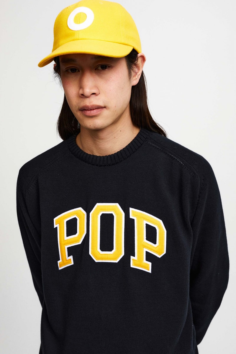 Pop Trading Company Debuts AW22 Collection tshirts jackets vests long sleeves pants hats white blue yellow orange grey black tan