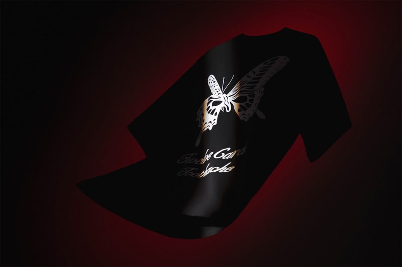 Post Malone Verdy Collab Twelve Carat Toothache Merch Collection HBX Pre-Order Info Buy Price Release T-shirts Hoodie Bandana Trucker Hat Butterfly Graphic Motif Black