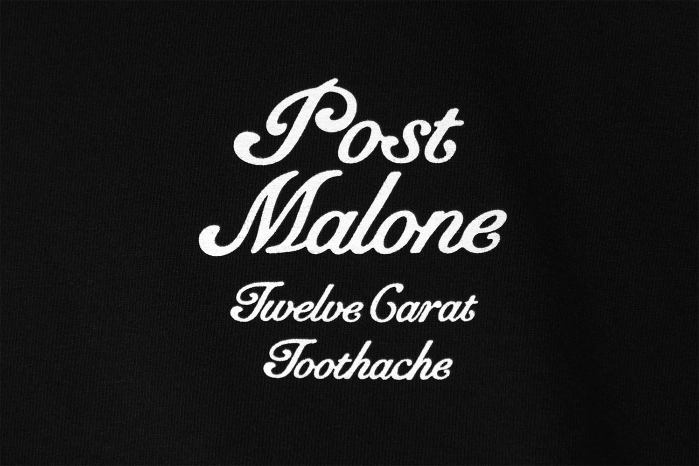 Post Malone Verdy Collab Twelve Carat Toothache Merch Collection HBX Pre-Order Info Buy Price Release T-shirts Hoodie Bandana Trucker Hat Butterfly Graphic Motif Black