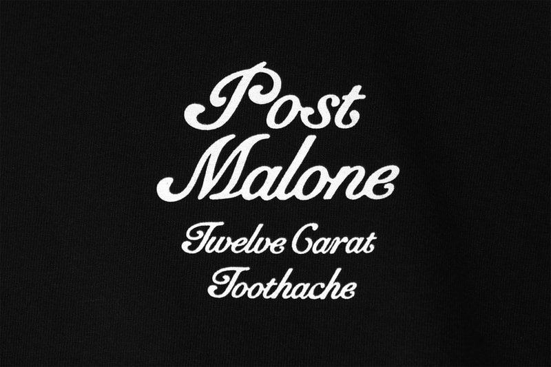 Post Malone Verdy Collab Twelve Carat Toothache Merch Collection HBX Pre-Order Info Buy Price Release T-shirts Hoodie Bandana Trucker Hat Butterfly Graphic Motif Black