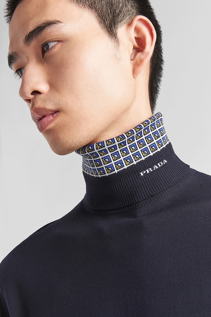 Prada Fall Winter 2022 "Body of Work" Runway Show Collection Release Information Coats Jackets Outerwear Raf Simons Miuccia Prada Thomas Brodie-Sangster, Asa Butterfield, Jeff Goldblum, Damson Idris, Kyle MacLachlan, Tom Mercier, Jaden Michael, Louis Partridge, Ashton Sanders Filippo Scotti