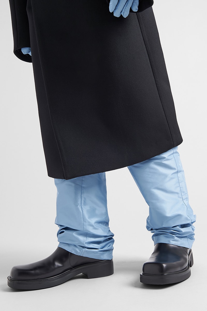 Prada Fall Winter 2022 "Body of Work" Runway Show Collection Release Information Coats Jackets Outerwear Raf Simons Miuccia Prada Thomas Brodie-Sangster, Asa Butterfield, Jeff Goldblum, Damson Idris, Kyle MacLachlan, Tom Mercier, Jaden Michael, Louis Partridge, Ashton Sanders Filippo Scotti