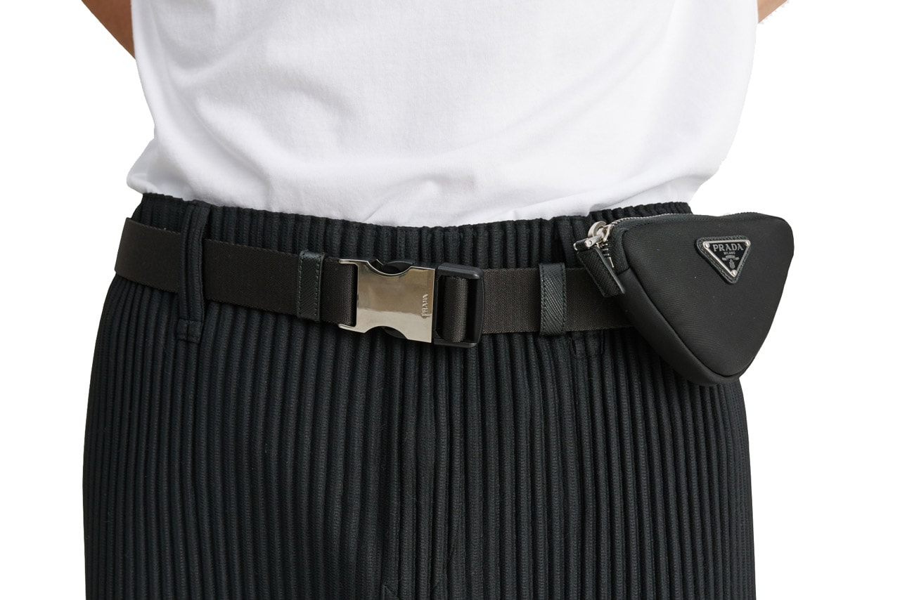 Prada Black Re-Nylon Logo Pouch Belt Bag