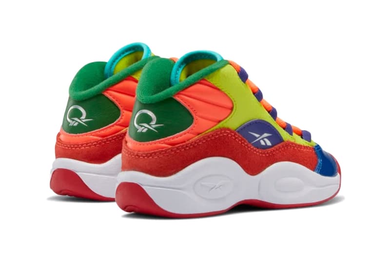 Reebok Question Mid PS "Orange Flare" "Acid-Yellow Bold Purple" Sneaker Footwear Trainer Preschool Basketball Allen Iverson