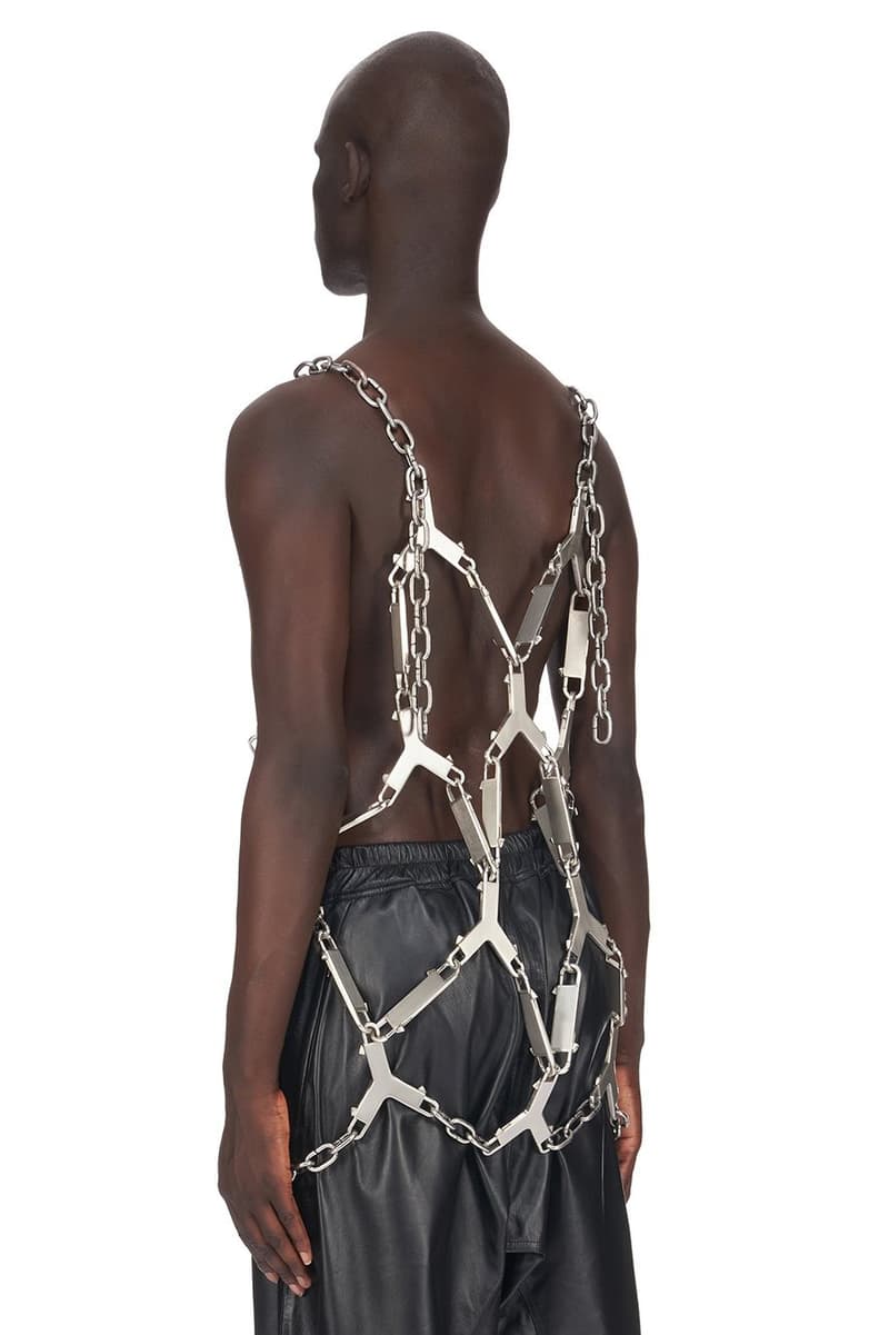 Rick Owens CERBERUS HOOK TANK IN BRASS Fall Winter 2022 Strobe Runway Show Tyrone Dylan Susman Necklace Top Release Information