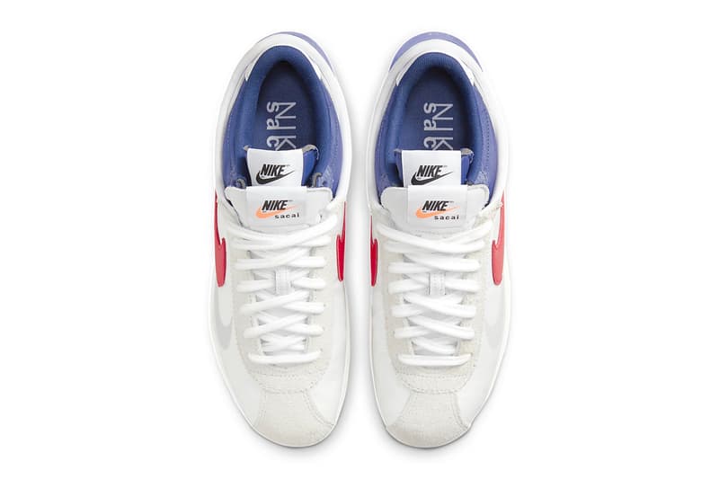 sacai Nike Cortez 4.0 OG Official Release Date Info DQ0581-100 Buy Price White Light Cream University Red Chitose Abe