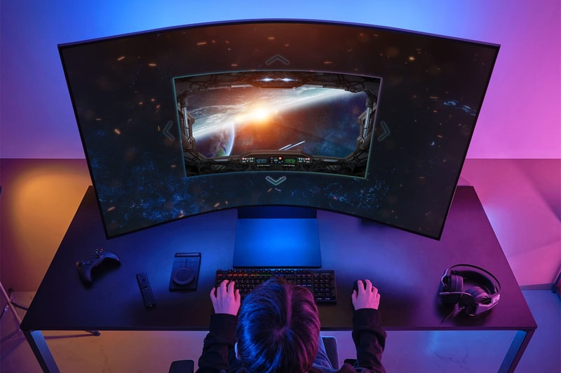 samsung gaming monitor 1000r curved 55 inch wide odyssey arc display screen 