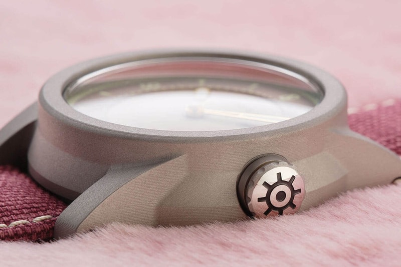 Enamel Sterling Silver Plum Tree Caseback Informs Stepped Blossom Dial And Matching Lapel Pin