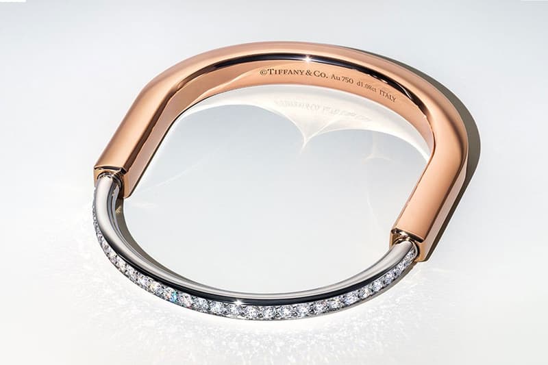 Tiffany and co lock bangle bracelet white yellow rose gold pave diamonds love release info date price