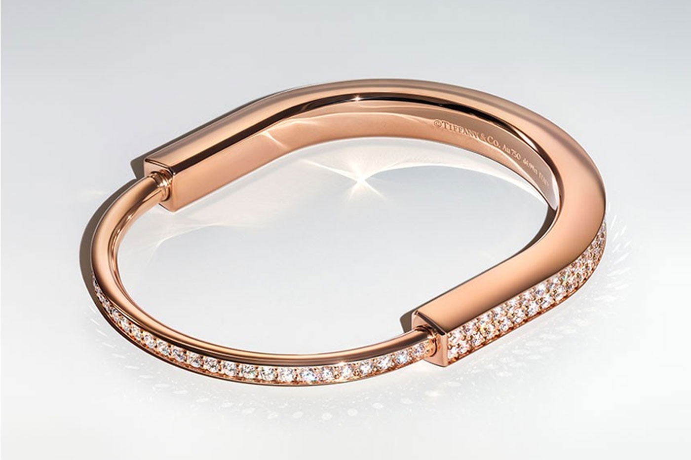 Tiffany and co lock bangle bracelet white yellow rose gold pave diamonds love release info date price