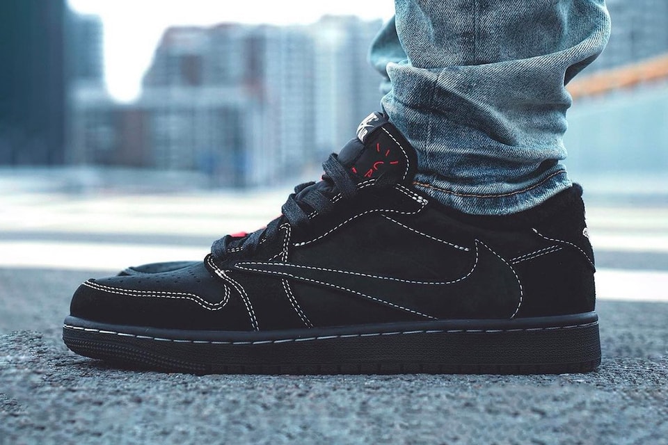Travis Scott x Air Jordan 1 Low OG SP Black Phantom On-Foot Look |  Hypebeast travis scott black phantom release time