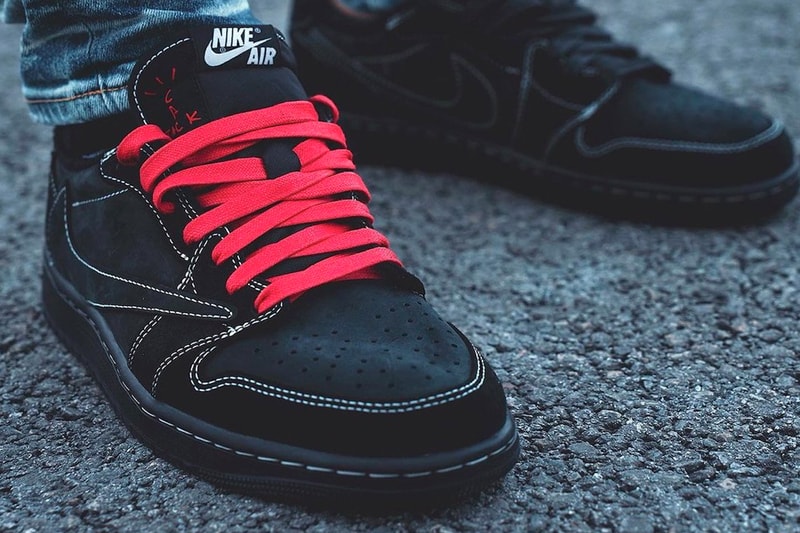 Travis Scott Air Jordan 1 Low OG SP Black Phantom On-Foot Look Release Info DM7866-001 Date Buy Price Cactus Jack