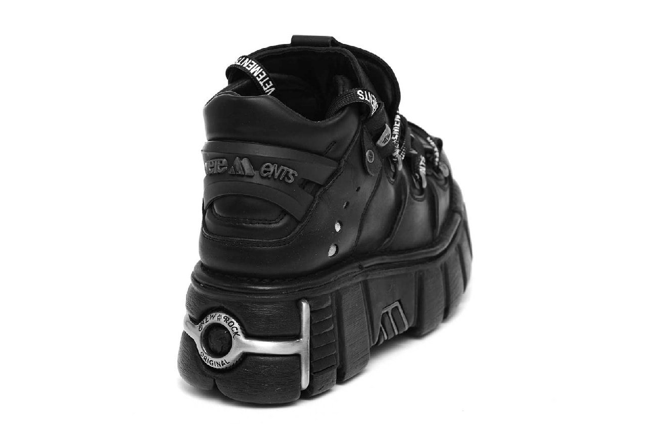 Vetements X New Rock Leather Platform Sneakers in Black