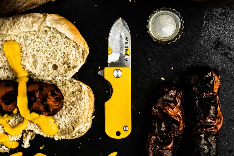 wesn international mustard day founders birthday sale yellow g10 titanium microblade edc gear everyday carry