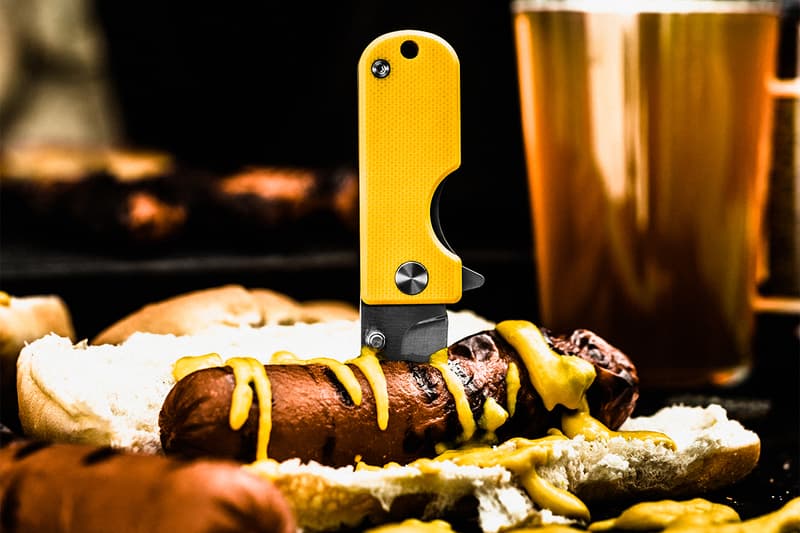 wesn international mustard day founders birthday sale yellow g10 titanium microblade edc gear everyday carry
