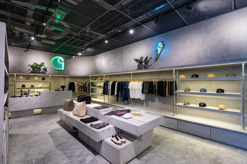 carhartt wip singapore flagship scotts square retail space interior industrial urban andrea caputo botanical city limited edition