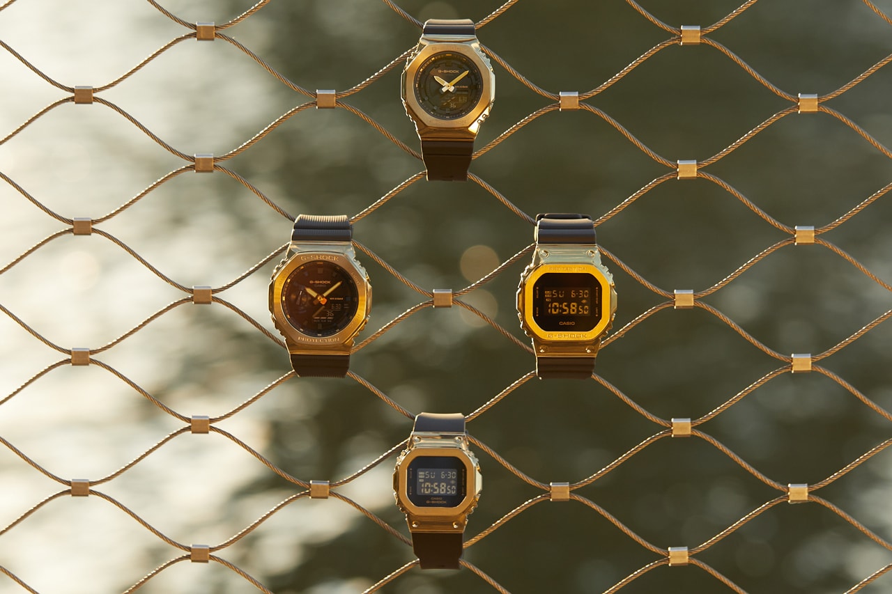 G-SHOCK Black and Gold Watch Collection Lookbook GM-2100G-1A9 GM-S2100GB-1A GM-5600G-9 GM-S5600GB-1 Shock-Resistant 200-Meter Water Resistance 