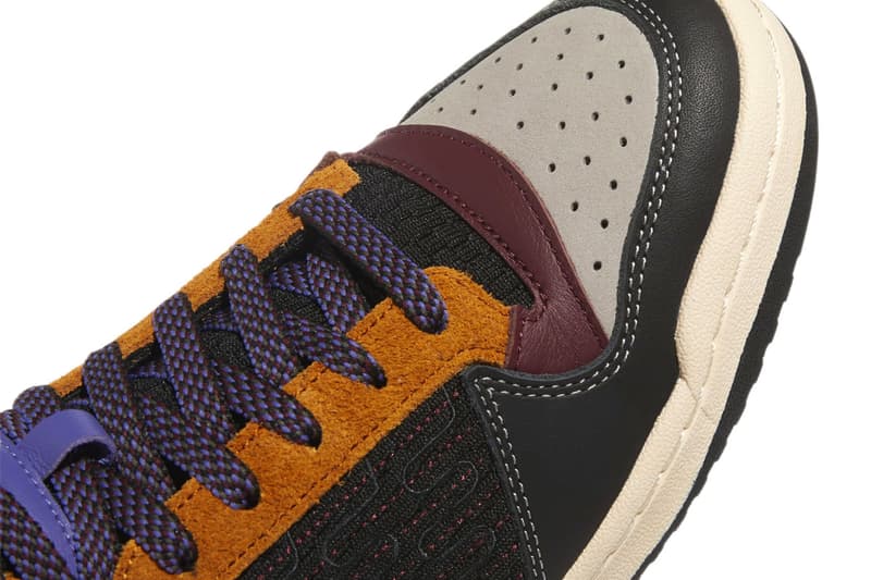 adidas forum mid patchwork lifestyle bad bunny textiles core black shadow red suede clear granite burnt yellow violet