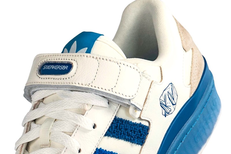 SneakersBR Celebrates 15th Anniversary With Collaborative adidas Forum Low “Cristal” sneakers blue white tan suede leather