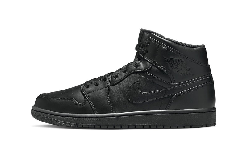 Air Jordan 1 Low and Mid Get Hit With "Triple Black" for Its September Release Date 553558-093 554724-093 low top all leather