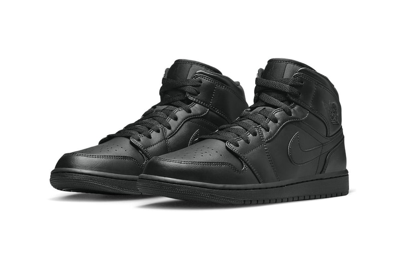 Air Jordan 1 Low and Mid Get Hit With "Triple Black" for Its September Release Date 553558-093 554724-093 low top all leather