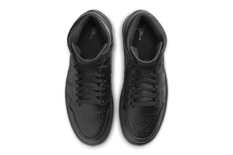 Air Jordan 1 Low and Mid Get Hit With "Triple Black" for Its September Release Date 553558-093 554724-093 low top all leather