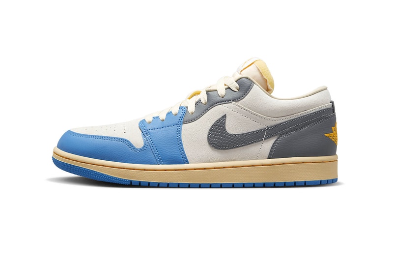 Official Look at Air Jordan 1 Low "UNC Grey" DZ5376-469 jordan brand michale jordan grey blue sail university 