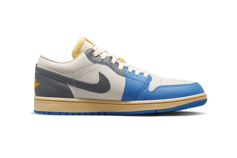 Official Look at Air Jordan 1 Low "UNC Grey" DZ5376-469 jordan brand michale jordan grey blue sail university 