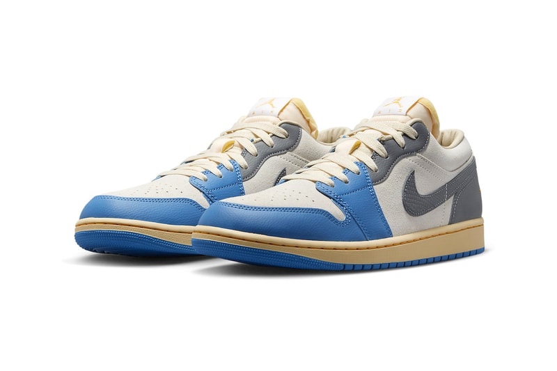 Official Look at Air Jordan 1 Low "UNC Grey" DZ5376-469 jordan brand michale jordan grey blue sail university 