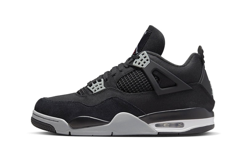 Air Jordan 4 "Black Canvas" Receives an Early October Release Date Jordan brand DH7138-006 michael jordan black light steel grey white fire red high tops snkrs