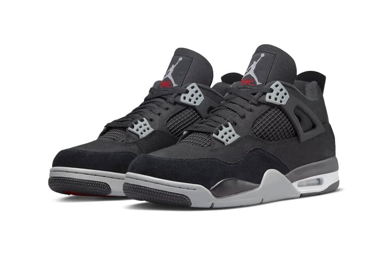 Air Jordan 4 "Black Canvas" Receives an Early October Release Date Jordan brand DH7138-006 michael jordan black light steel grey white fire red high tops snkrs