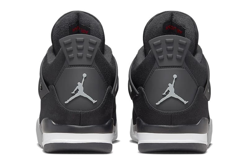 Air Jordan 4 "Black Canvas" Receives an Early October Release Date Jordan brand DH7138-006 michael jordan black light steel grey white fire red high tops snkrs