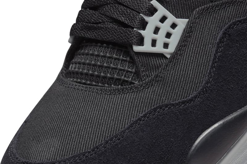 Air Jordan 4 "Black Canvas" Receives an Early October Release Date Jordan brand DH7138-006 michael jordan black light steel grey white fire red high tops snkrs