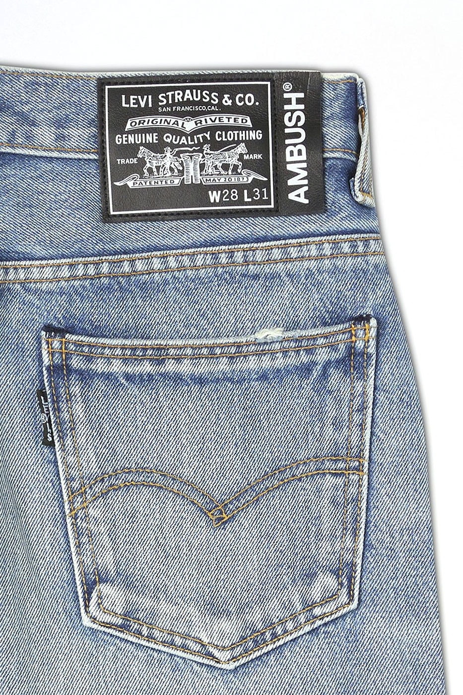 AMBUSH Levi's loose fit trucker jacket indigo bottle cap buttons tool buttons black silver boot cut 517 release info date price