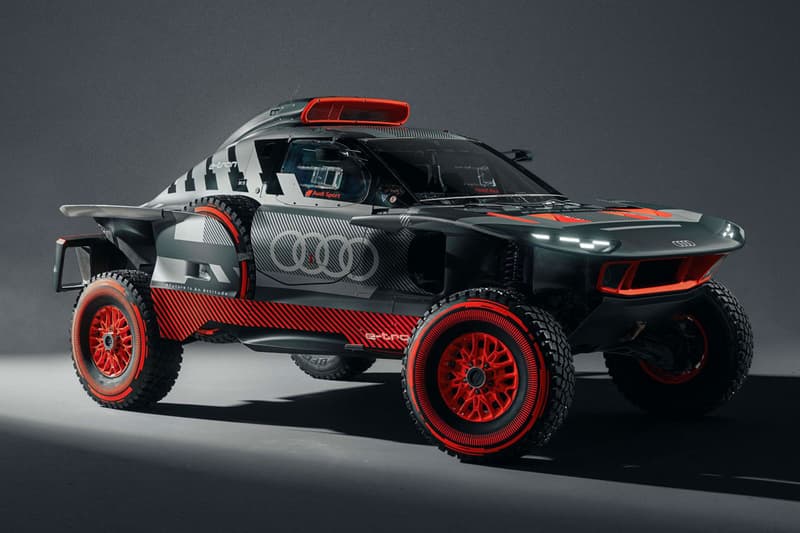 Audi Rs e tron e2 rally car morroco rally dakar rally 2023 new body wider cockpit hood weight reduction images info