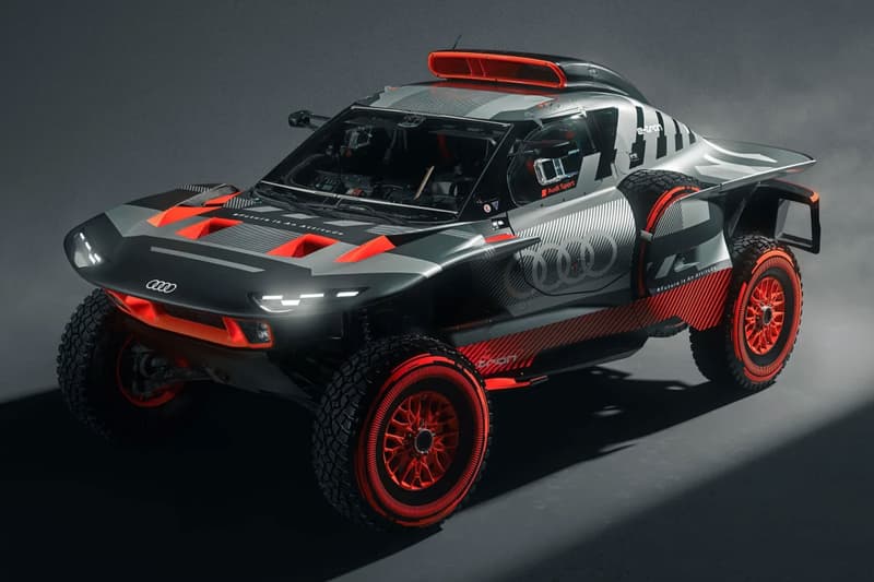 Audi Rs e tron e2 rally car morroco rally dakar rally 2023 new body wider cockpit hood weight reduction images info