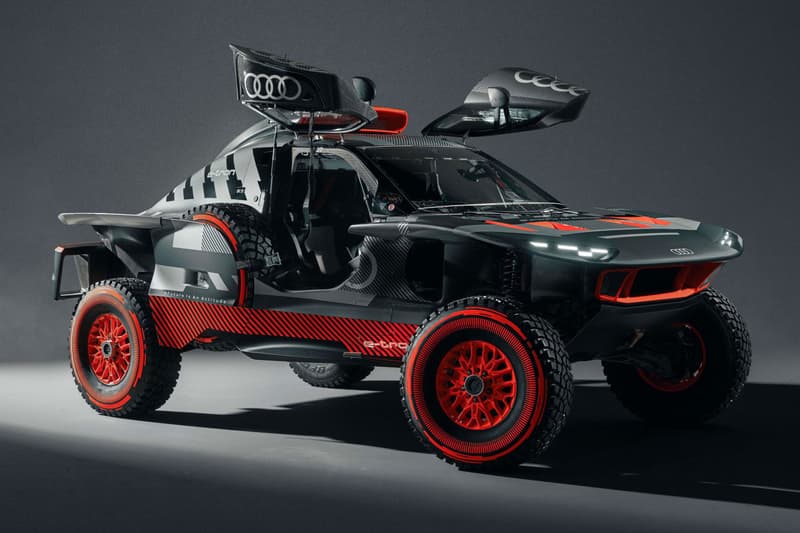 Audi Rs e tron e2 rally car morroco rally dakar rally 2023 new body wider cockpit hood weight reduction images info